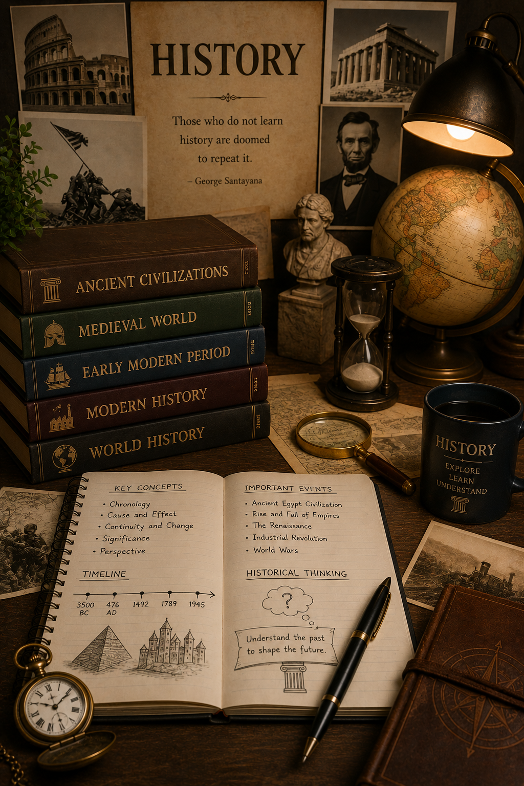 Student studying IGCSE History online